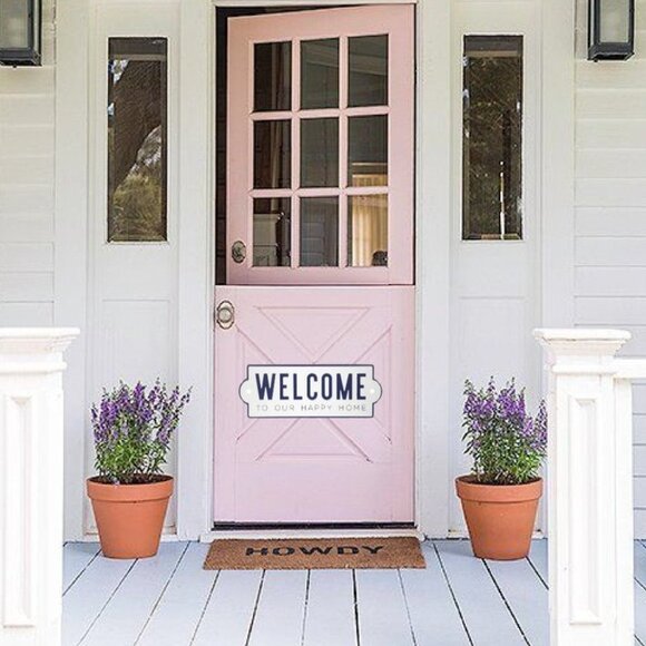Anthropologie XL WELCOME To Our Happy Home Metal Plaque Sign NEW - Picture 4 of 5